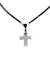 Серебряный кулон Вышиванка символ Украины Family Tree Jewelry Line с подвеской «Крестик» черный на нити
