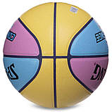 Баскетбольний м'яч Spalding All Conference (розмір 7) жовтий-блакитний, фото 4