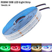 Світлодіодна стрічка RGBW LEDTech COB/FCOB 24v 784д/м суцільного світіння. RGBW багатобарвна преміум СІВ