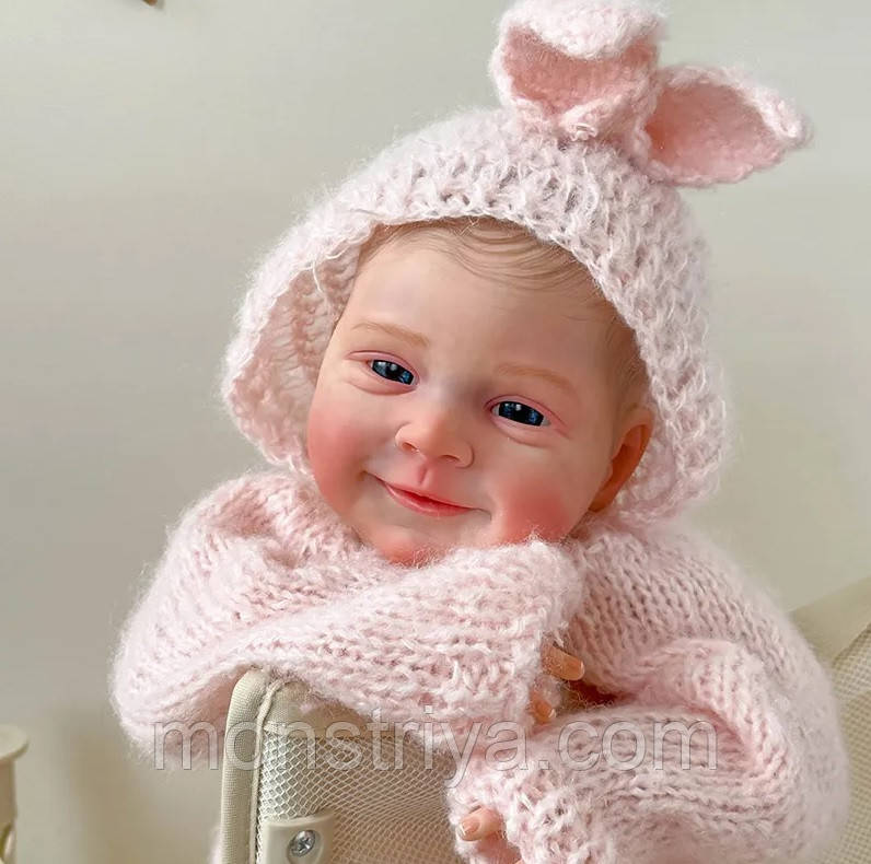 Реалістична Лялька реборн дівчинка, 50 см. 3d ефект шкіри
