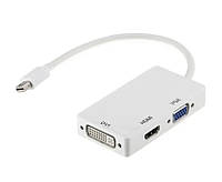 Конвертер переходник Mini DisplayPort на HDMI DVI VGA 34113 NC, код: 8037994