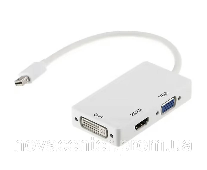 Конвертер переходник Mini DisplayPort на HDMI DVI VGA 34113 NC, код: 8037994 - фото 1 - id-p1999902001
