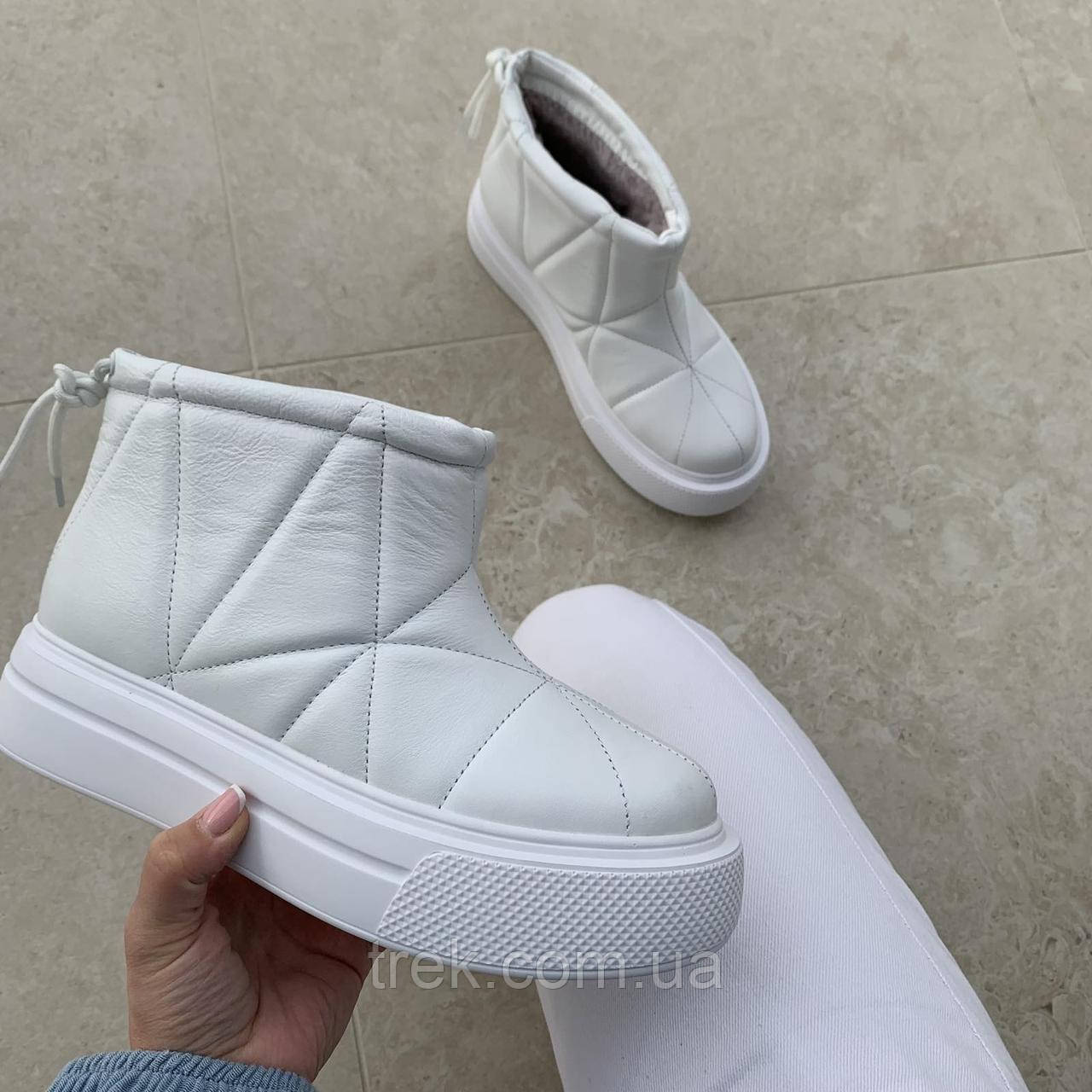 Черевики жіночі зимові шкіряні білі /23310/ 38р, фото 1