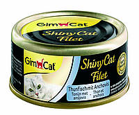 Влажный корм GimCat Shiny Cat для кошек с тунцом и анчоусом 70 г (4002064412924) GR, код: 7581633