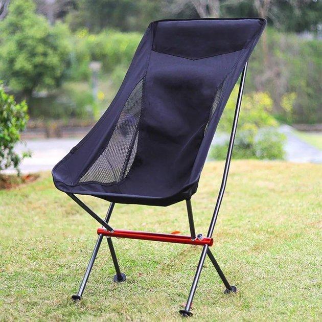 Легкий складаний стілець для кемпінгу з високою спинкою до 150 кг Розкладний стілець Туристичний стільчик