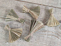 Набор веничков из травяной щетки - натуральный декор, 5шт. - 5-8 см.