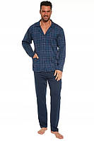 Пижама мужская Cornette 114/65 футболка длинный рукав + брюки XL синий