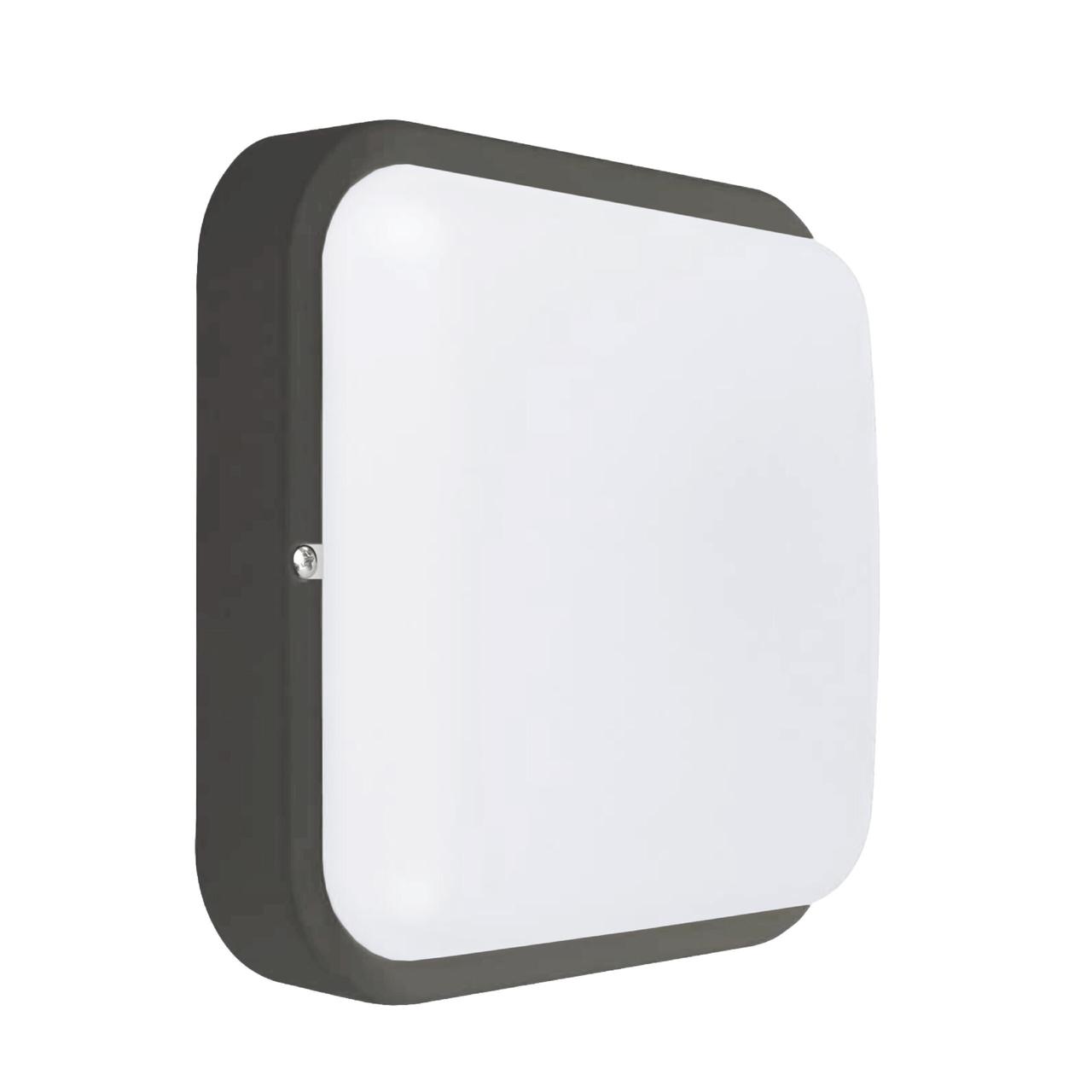 Світлодіодний світильник з мікрохвильовим датчиком ДББ 20У-18-304У1 Квадро-18 Д 18Вт 1800Лм 5000К антрацит, фото 1