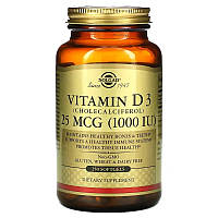 Витамин D Solgar Vitamin D3 (Cholecalciferol) 1000 IU 25 mcg 250 Softgels FG, код: 7521072