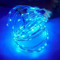 Гирлянда нить на батарейках роса 10 м 100Led Blue на батарейках Светодиодная гирлянда 10 метровая (Гирлянды)