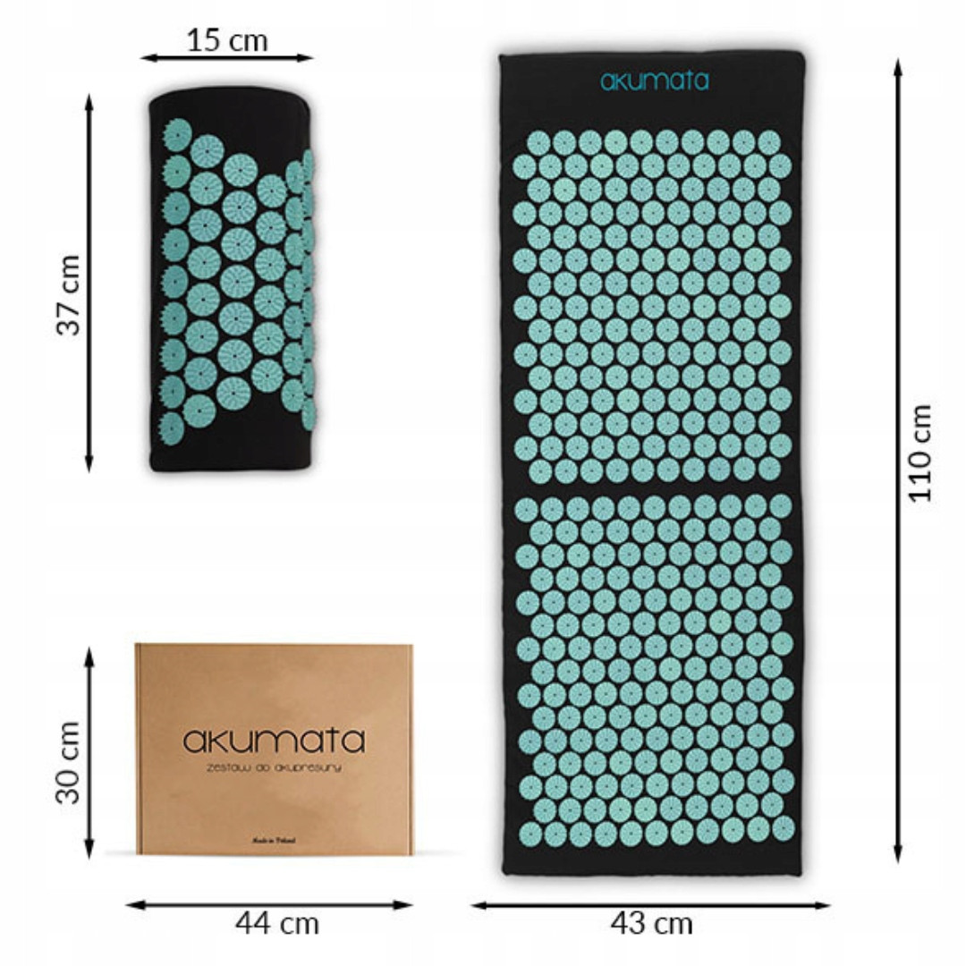 Килимок для точкового масажу AKUMATA Sapphire з подушкою