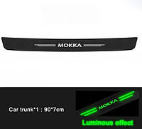 Наклейка на задний бампер карбоновая округленная Opel Mokka с люминесцентным эффектом
