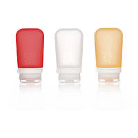 Набор силиконовых бутылочек Humangear GoToob+ 3-Pack Medium Clear Red Orange (1054-022.0039) UQ, код: 7694037