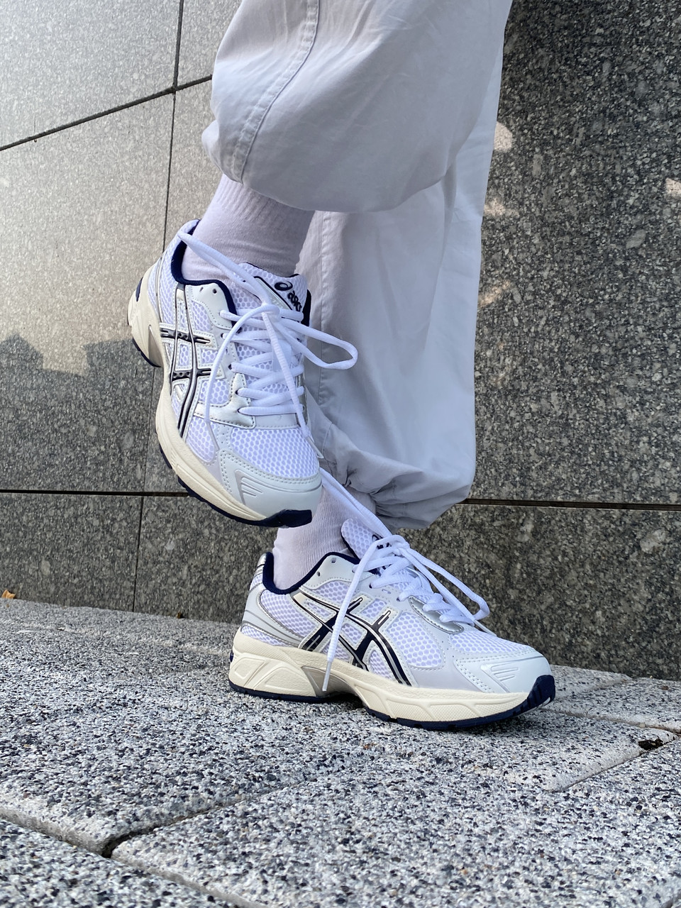 Кросівки жіночі білі Asics Gel-1130 White/Black/Beige (14134)