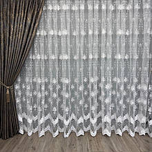 Тюль грек-сітка з камінням і оксамитом №20969