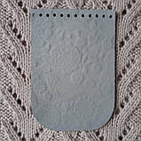 Клапан для міні сумки 12*18 "Листя". Незабудка, фото 2