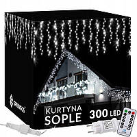 Світлова штора гірлянда Springos CL0304 icicle Christmas tree lights 300 вогнів ЗОВНІШНІ ЛАМПИ 145 м