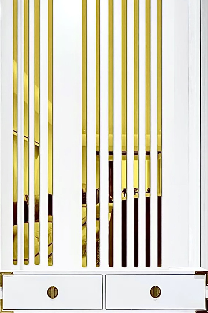 Дзеркальний настінний акриловий декор наліпка "Молдинг-10" 5 шт. золото