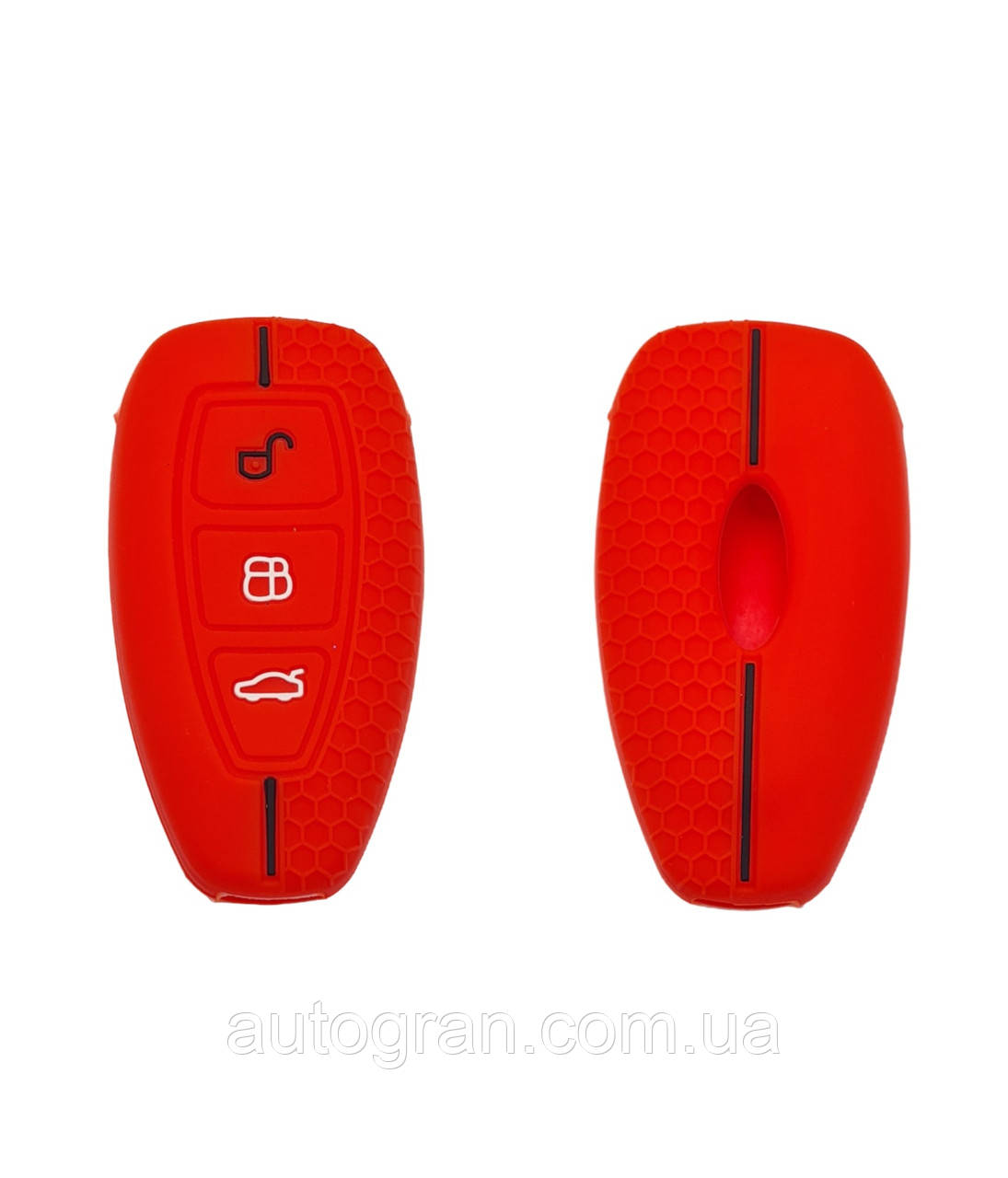 Силіконовий чохол на смарт ключ Ford Focus Mondeo Kuga тип1 червоний, фото 1