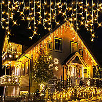 Світлова штора гірлянда Ultimar icicle Christmas tree lights 300 вогнів теплий білий