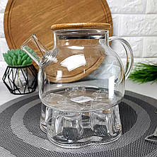 Скляний чайник для заварювання з підставкою для підігріву 0.8 л Ardesto, фото 3