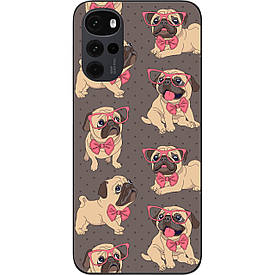 Бампер силіконовий Case для Motorola Moto G22 з малюнком Мопсики