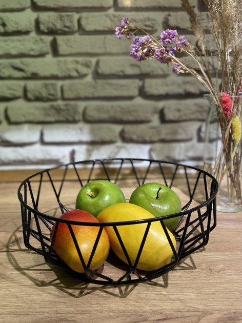 Стильна металева фруктівниця, кошик 29x29x11 см