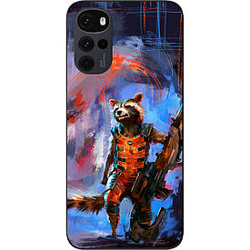 Силіконовий чохол Case для Motorola Moto G22 з картинкою Єнот Ракета