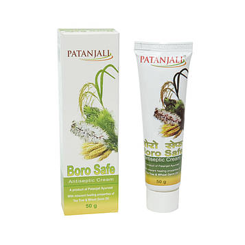 Крем антибактеріальний БОРО СЕЙФ для загоєння ран подряпин BORO SAFE ANTISEPTIC CREAM 50г PATANJALI Індія
