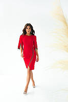 Элегантное стильное красное платье с бахрамой (S, M)