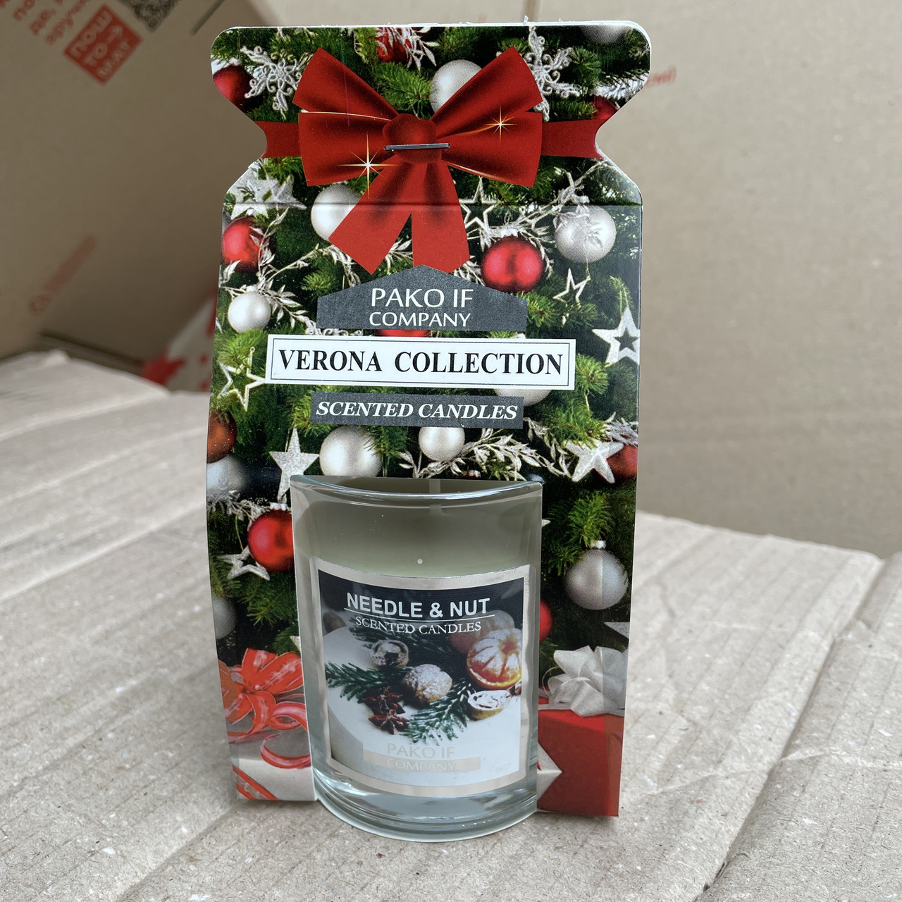 Свічка у склі із соєвого воску Verona Collection, сосна горіх
