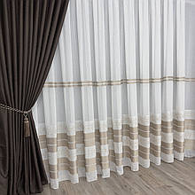 Тюль льон з вишивкою Keten FKN100 на опт