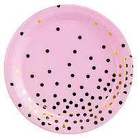 Набір тарілок "Горошинки", рожеві, 10 шт (18909-008)