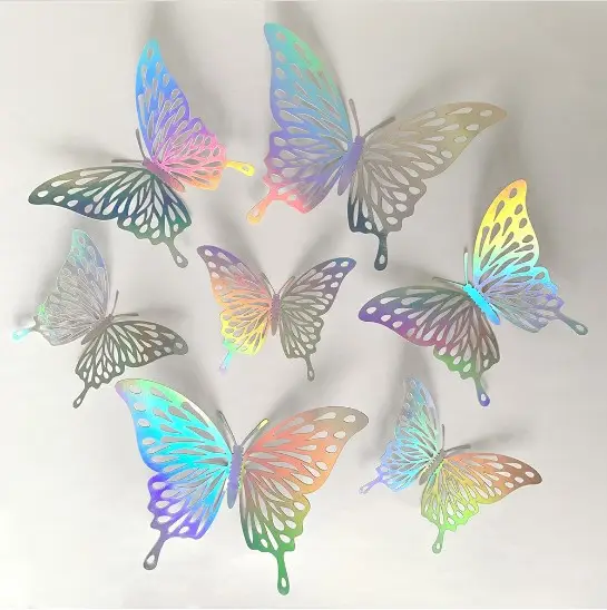 Метелики 3D на скотчі для фотозони галаграма, 12 штук
