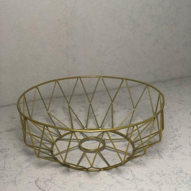 Стильна металева фруктовниця, кошик 29x29x11 см Золотистий