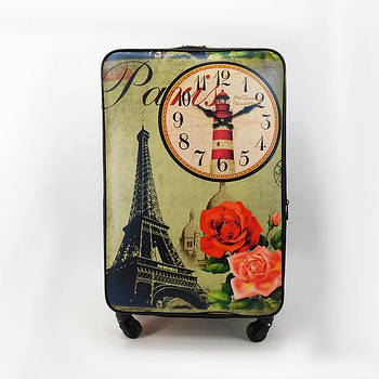Валіза дорожня 3 в 1 трійка 74*43 см на колесах зі штучної шкіри принт Париж Cans