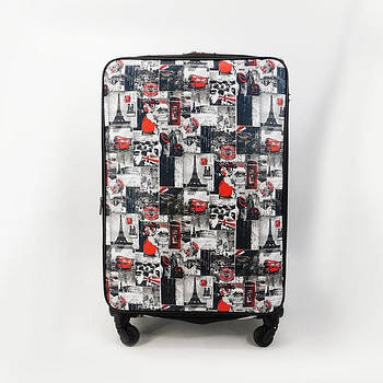 Валіза дорожня 3 в 1 трійка 74*43 см на колесах зі штучної шкіри принт Париж Cans