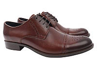 Туфлі чоловічі з натуральної шкіри на шнурівці на низькому ходу Коричневі Conhpol 286-21DT 44 PK, код: 7362942