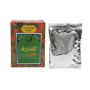ФАРБА КОРИЧНЕВА 3*25ГРМ. КХАДІ, SWADESHI HERBAL MEHNDI BROUN 75GM. KHADI