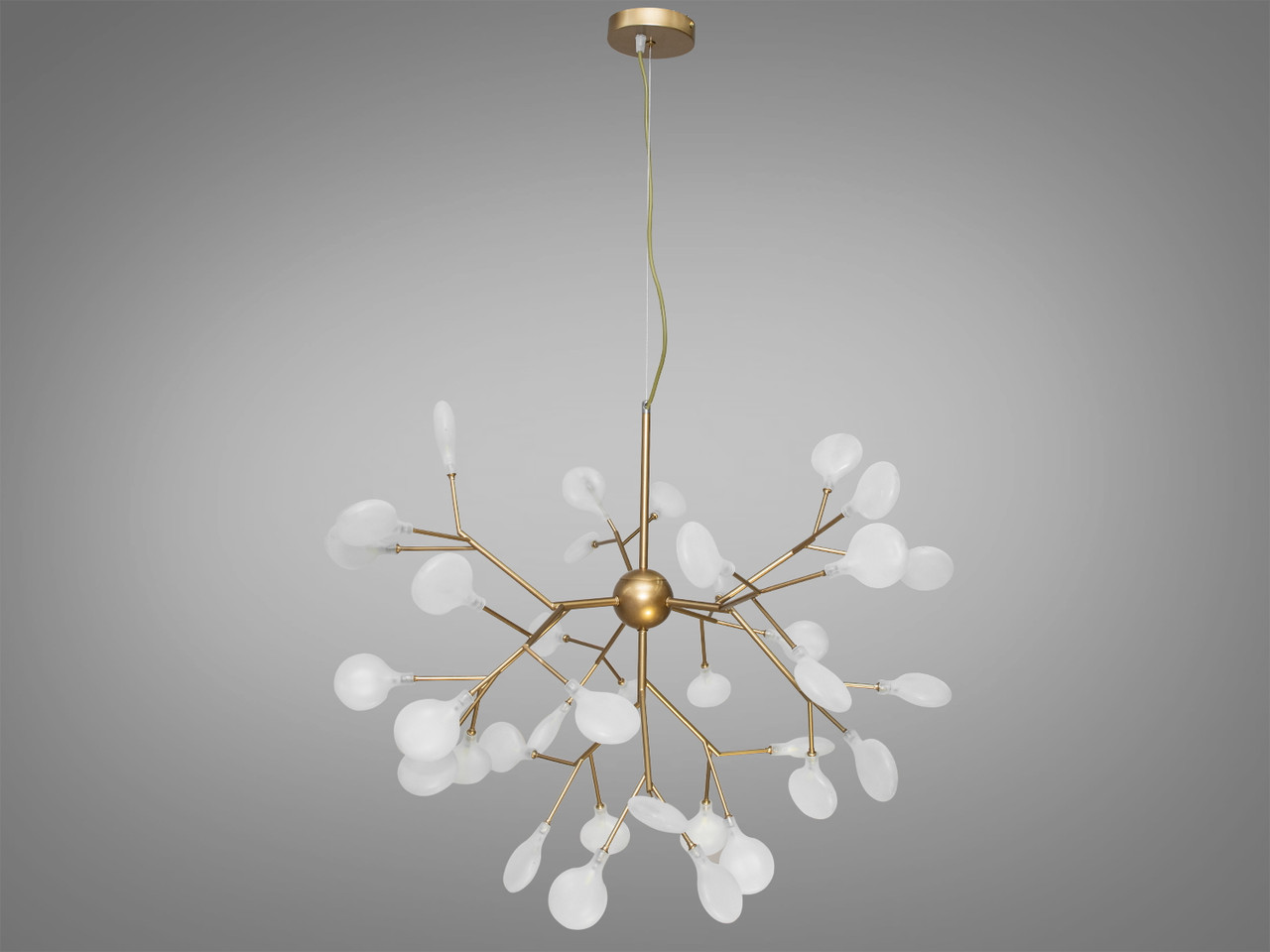 Люстра з матовим білим листям на 36 ламп золото HXD8048/36GD, фото 1