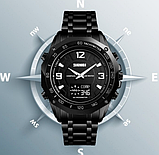 Якісний кварцовий чоловічий годинник металевий з компасом з металевим ремінцем, фото 5