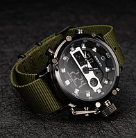 Армійський наручний годинник для військовослужбовців з тканинним ремінцем