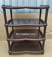 Полиця для взуття коричнева 4 яруси взуттєва пілочка