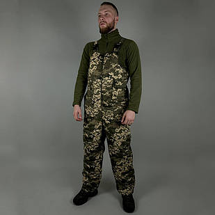 🔥 Напівкомбінезон зимовий (Піксель ММ-14) штани тактичні, карго, ВСУ, штани зимові теплі