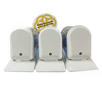 Пластиковий потрійний дозатор для рідкого мила 3х250 мл, настінний, синьо-білий Afacan Plastik, фото 2