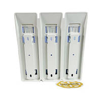 Пластиковий потрійний дозатор для рідкого мила 3х250 мл, настінний, синьо-білий Afacan Plastik, фото 3