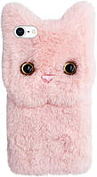 Чохол/ Панель Alitek для Apple iPhone Айфон 7 / 8 / SE 2020 Котик Pink (плюш)