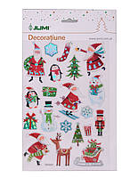 Наклейки новогодние Jumi, декоративные рождественские стикеры 21х14см в ассортименте