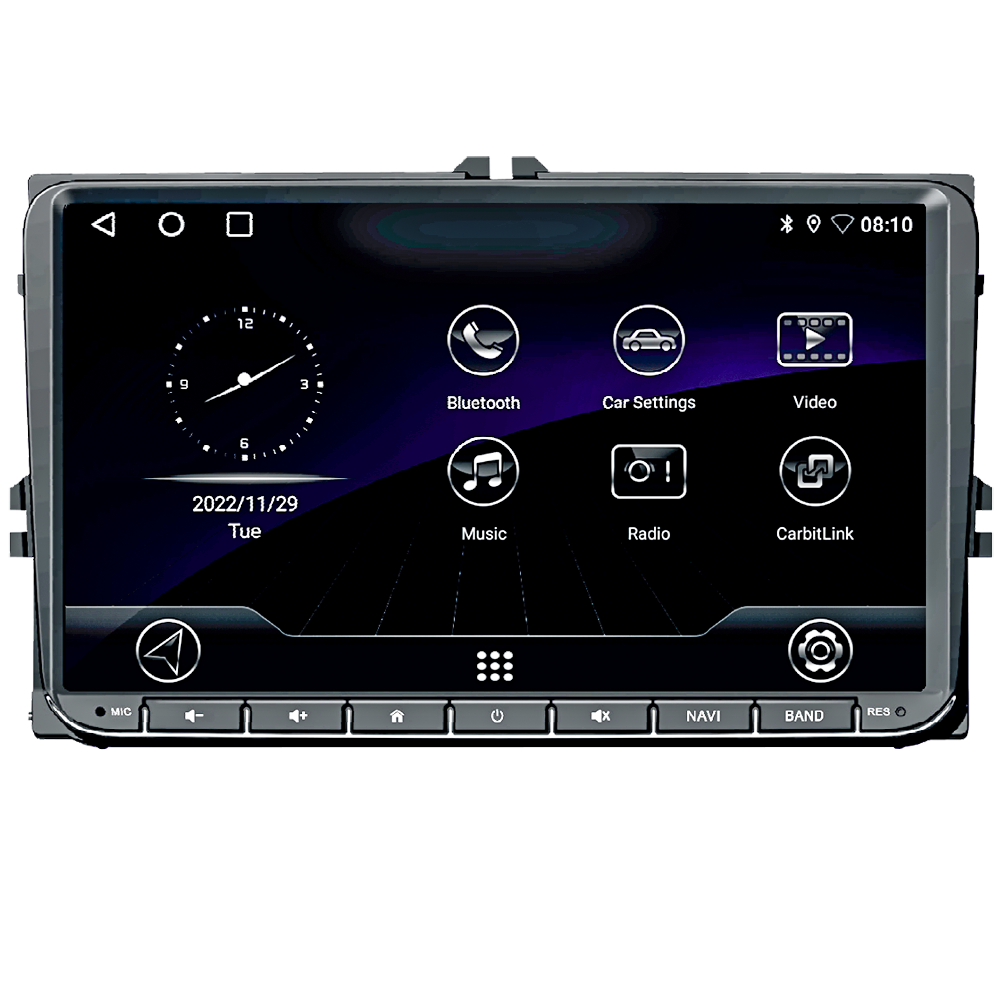 Штатна мультимедійна система VW DriveX UN1Q VW AND 9" QLED 4-Cores/2+32GB/Android 10.0/4x45Вт/QLED