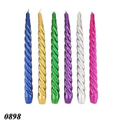 Свічка кручена перламутрова Мікс d 22мм h 25см (5шт)
